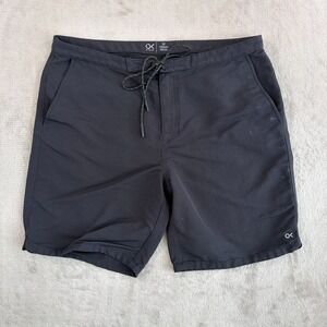Outerknown Boardshorts Trunks Men 32x7.5 Black Nylon Pockets Drawcord Beach Surf